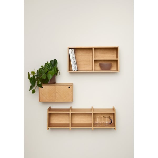 Scaffale da parete in rovere naturale 80 cm Focal - Hübsch-image-2