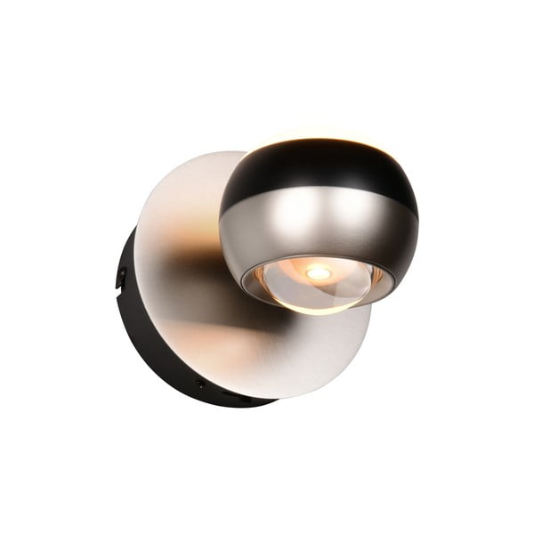 Lampada da parete LED nera e argentata Orbit – Trio Select-image-1