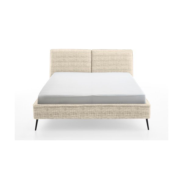 Letto matrimoniale imbottito beige rete non inclusa 180x200 cm Infinity – Meise Möbel-image-4