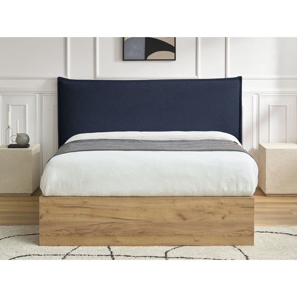 Letto matrimoniale imbottito/in truciolato blu imbottito con contenitore con rete inclusa 180x200 cm Charlie – Bobochic Paris-image-2