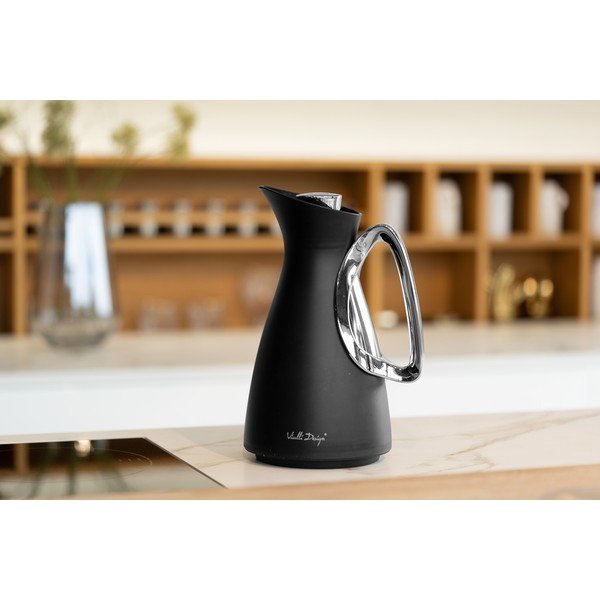 Borraccia termica nera in plastica 1 l Alessia – Vialli Design-image-2