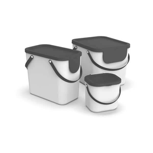 Bidone per rifiuti in plastica riciclata 40 l Albula - Rotho-image-4