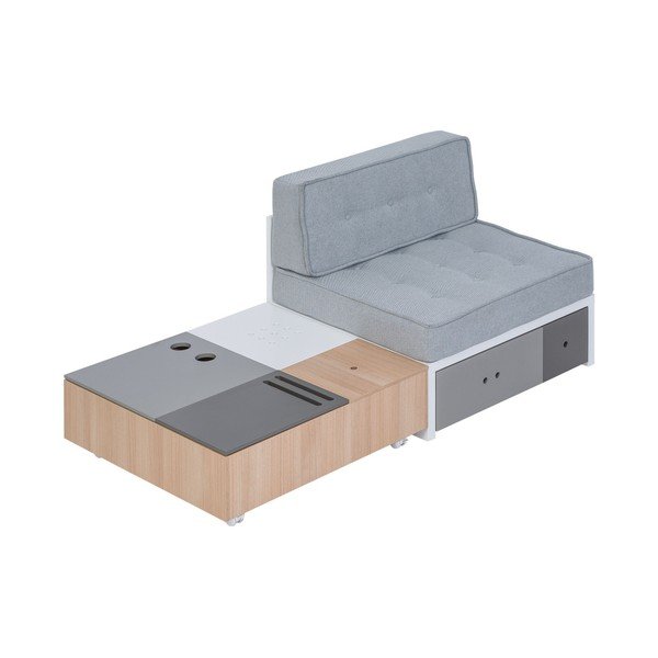 Cuscino di seduta grigio-blu per divano modulare Custom - Vox-image-2