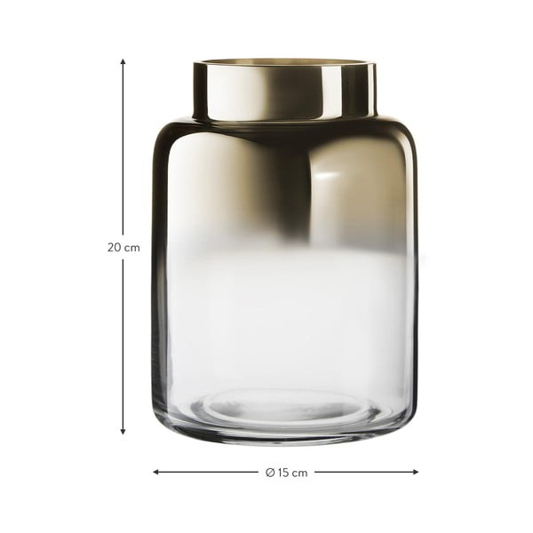 Vaso in vetro fatto a mano color oro Uma - Westwing Collection-image-3