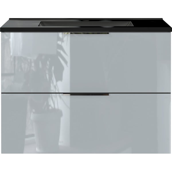 Mobile da parete grigio-nero con lavabo 81x61 cm Vasio - Germania