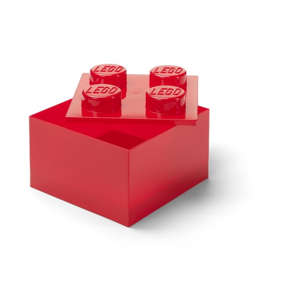 Scatola di plastica rossa per bambini 25x25x18 cm - LEGO®