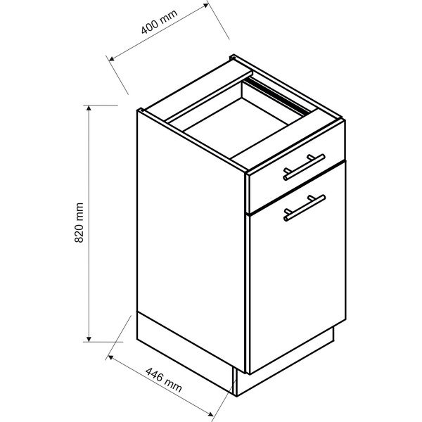 Mobile da cucina inferiore (larghezza 40 cm) Kian - STOLKAR-image-2