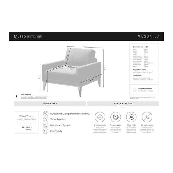 Poltrona in velluto blu Musso - MESONICA-image-4