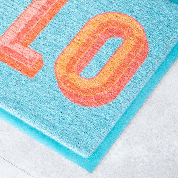 Zerbino in plastica riciclata 40x70 cm Blue Hello – Artsy Doormats-image-2