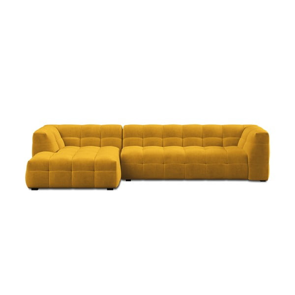 Divano angolare in velluto giallo, angolo sinistro Vesta - Windsor & Co Sofas