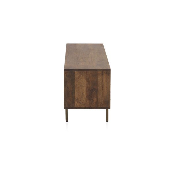 Tavolo TV in legno di mango di colore naturale 140x51 cm Ripple - Geese-image-2