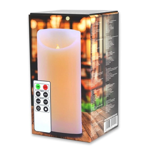 Candela a LED con telecomando, altezza 15 cm Wax - DecoKing-image-2