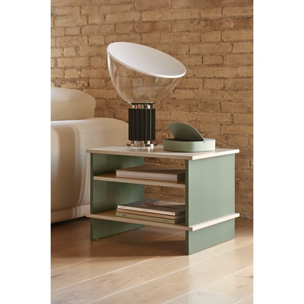 Comodino verde/color crema con ripiani Inari – Teulat-image-1