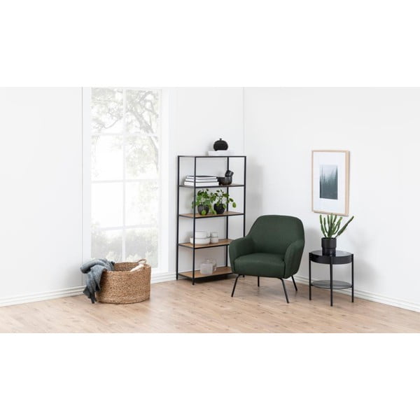 Libreria nera-color legno naturale effetto rovere 77x150 cm Seaford - Actona-image-4