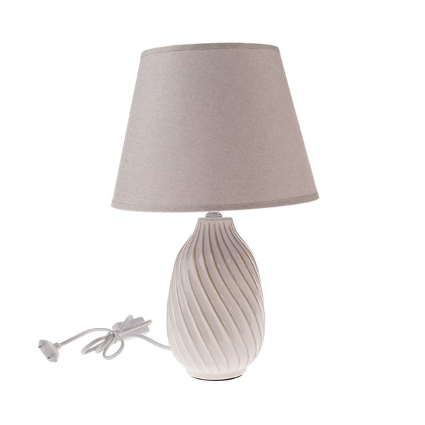 Lampada da tavolo grigia con paralume in tessuto (altezza totale 38 cm) – Dakls