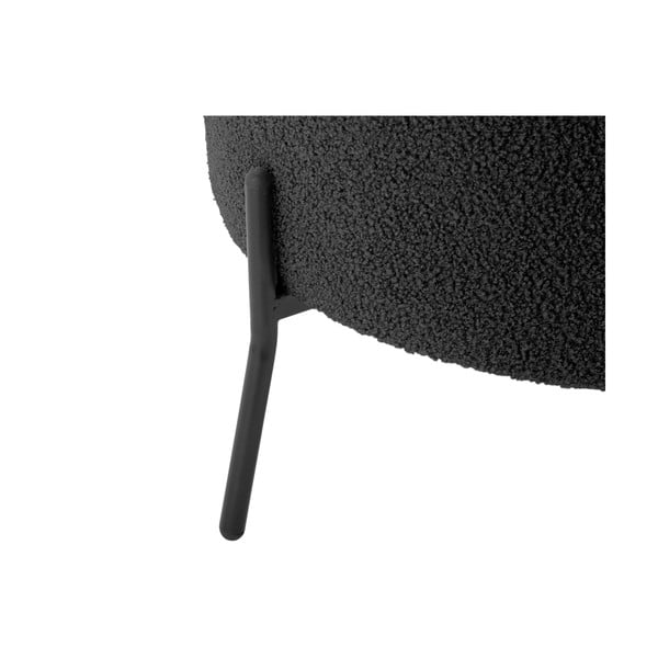 Poltrona nera in tessuto bouclé Noble - Leitmotiv-image-4