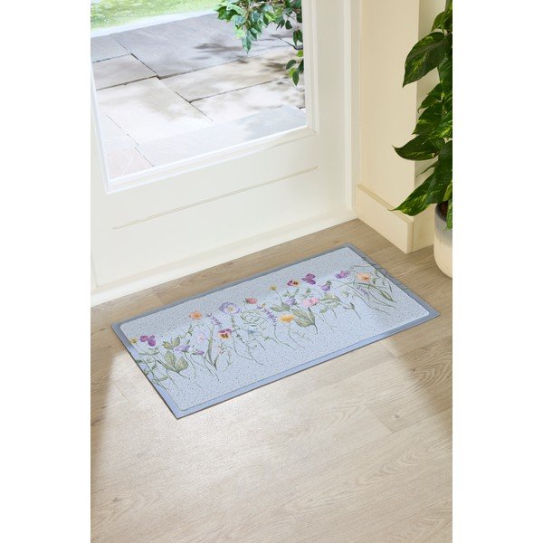 Zerbino in PVC 40x70 cm Blue Wild Flowers – Artsy Doormats-image-1