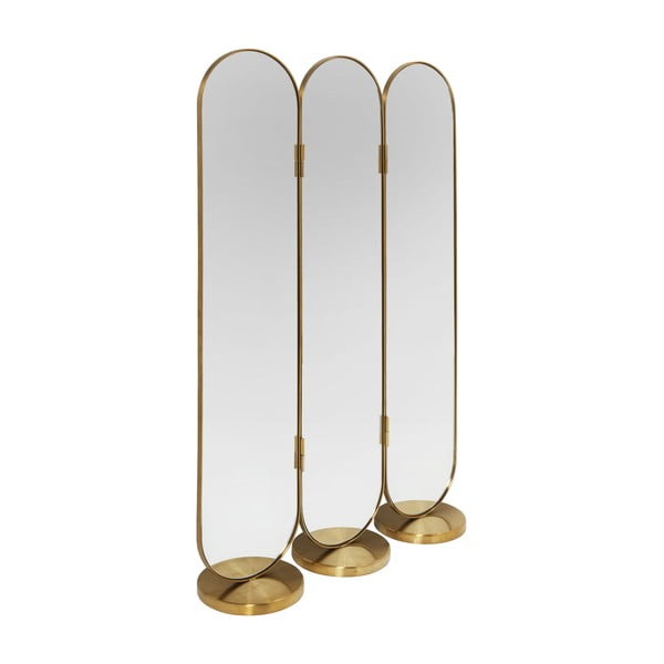 Paravento in oro con specchi, altezza 166 cm Curve - Kare Design