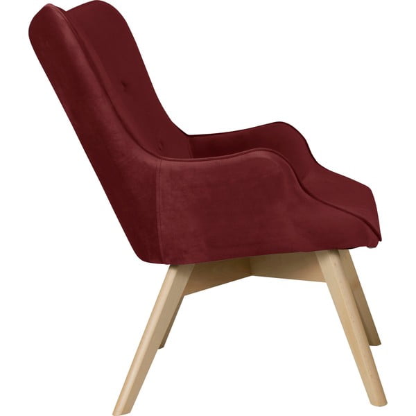 Poltrona rossa con rivestimento in velluto Niko – Ropez-image-3