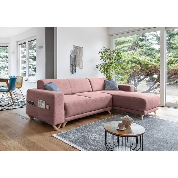 Divano angolare rosa allungabile e con contenitore Classy Sophie – Miuform-image-3