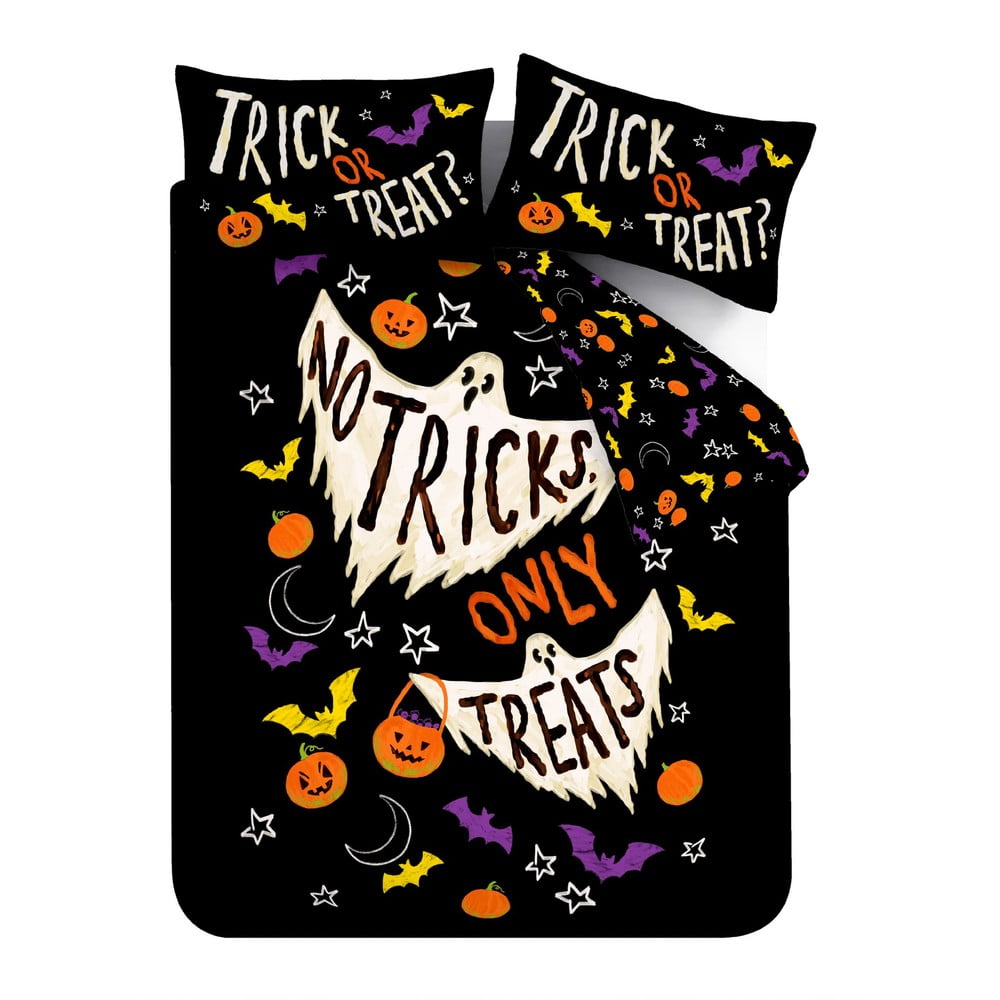 Set copripiumino e federa nero per letto matrimoniale 200x200 cm Halloween Trick or Treat – Catherine Lansfield | Biancheria da letto
