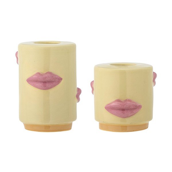 Portacandele in set in gres 2 pz Sassy – Bloomingville