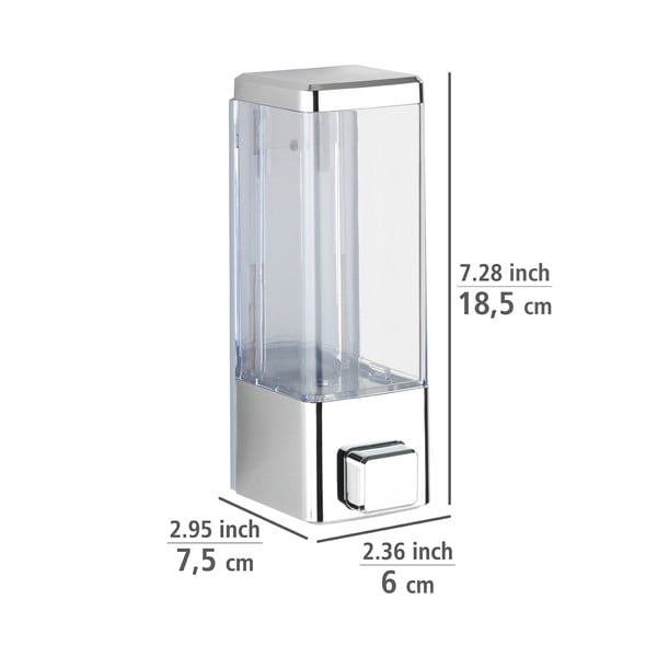 Dispenser di sapone in plastica a parete in argento 0,32 l Istres - Wenko-image-2