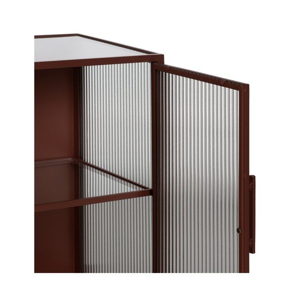 Vetrina in metallo bordeaux 120x85 cm Harris - Ixia-image-4
