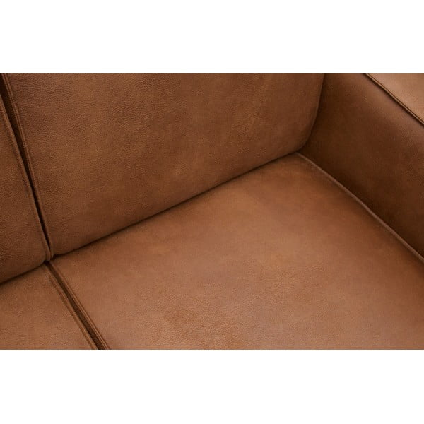 Divano angolare marrone (con penisola a sinistra/a L) con rivestimento in finta pelle Statement – WOOOD-image-1