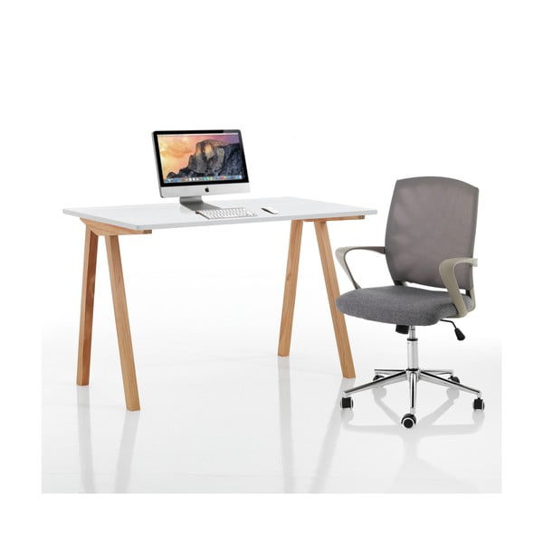 Tavolo da lavoro con piano bianco 60x120 cm Mak - Tomasucci-image-3