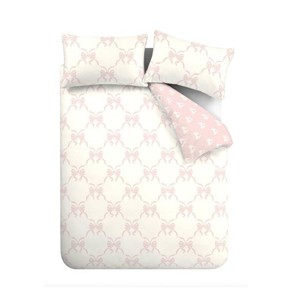 Set copripiumino e federa rosa per letto singolo 135x200 cm Pretty Bows – Catherine Lansfield