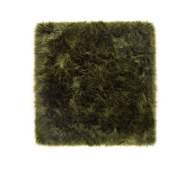 Tappeto in pelle di pecora verde scuro Zealand Square, 70 x 70 cm - Royal Dream