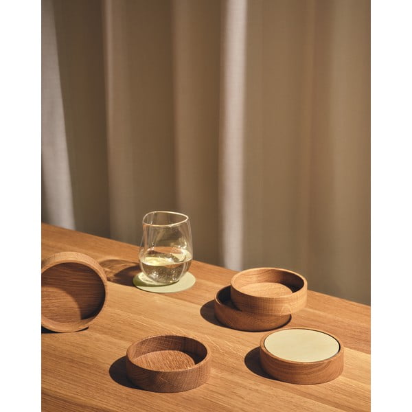 Scatola decorativa di colore naturale in legno ø 11x3 cm Circle S – LIND DNA-image-1