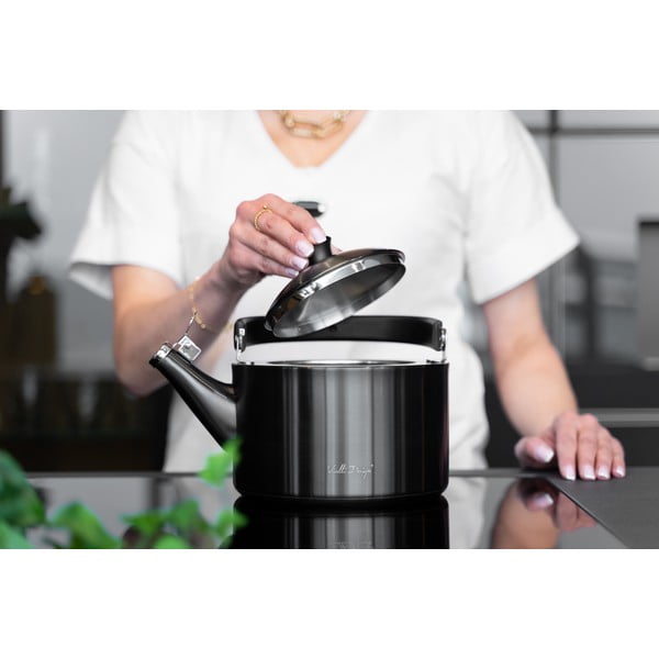 Bollitore nero con stantuffo , 1,5 l Diamante - Vialli Design-image-1