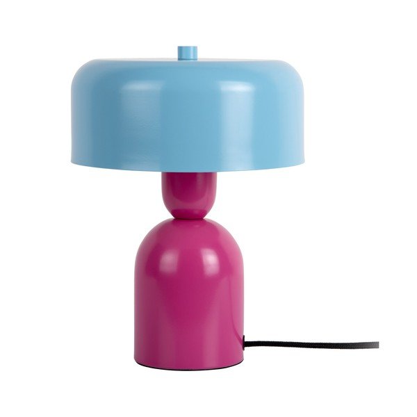 Lampada da tavolo blu/rosa in metallo (altezza totale 24 cm) Double Funky – Leitmotiv