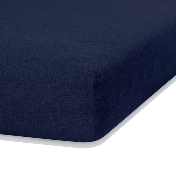 Lenzuolo con angoli blu scuro in terry 240x220 cm Ruby – Restilo-image-1