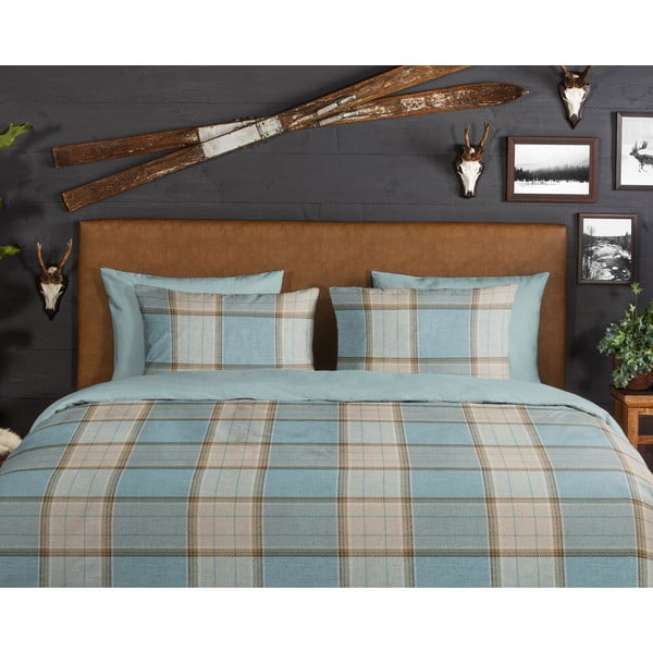 Set lenzuola letto matrimoniale in flanella blu 200x220 cm Jacco - Good Morning-image-3