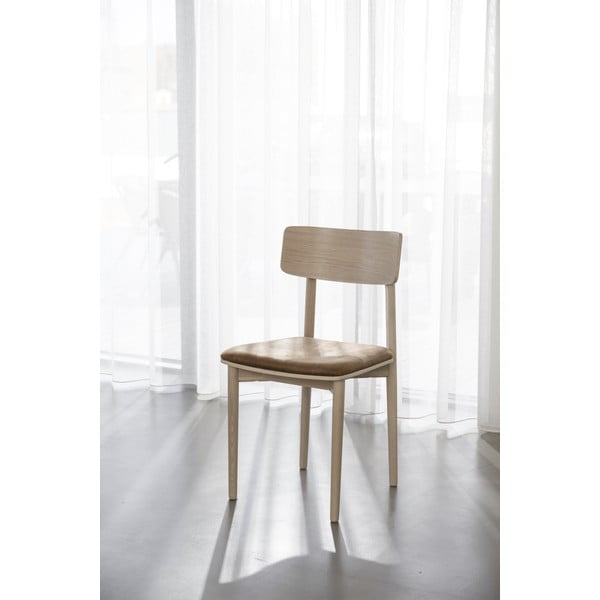 Sedie da pranzo in similpelle in colore marrone cognac-naturale in set di 2 pezzi Wolcott - Rowico-image-1