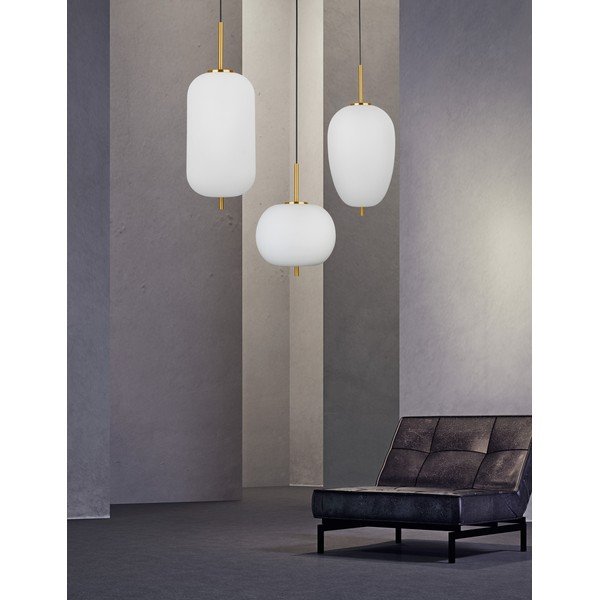 Lampadario bianco/color ottone in vetro ø 27 cm Lato – Nova Luce-image-3