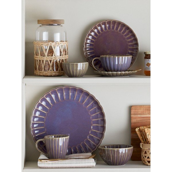 Piatto da dolce viola scuro in gres ø 20 cm Latina – Bloomingville-image-2