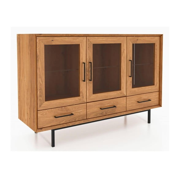 Vetrina in legno di quercia di colore naturale 144x95 cm Abies - The Beds-image-2