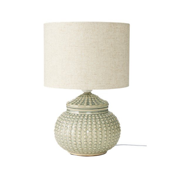 Lampada da tavolo grigia/beige in lino (altezza totale 39 cm) Niko – Ellos Home