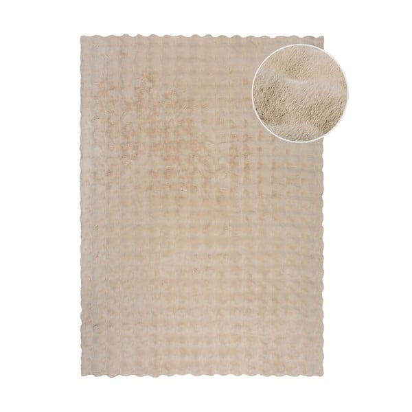 Tappeto in pelliccia sintetica crema 160x230 cm Waffle Faux Fur - Flair Rugs