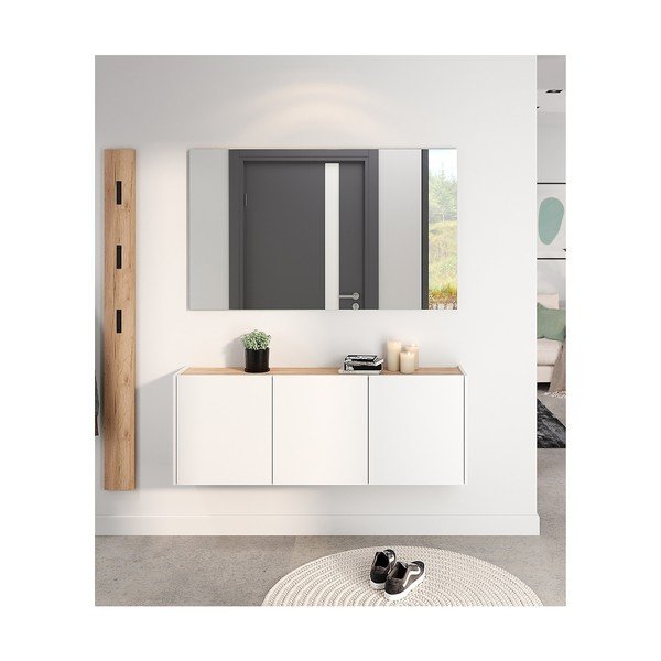 Set da ingresso bianco e color legno naturale effetto rovere Libbiano - Germania-image-1