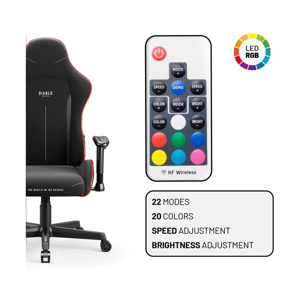 Sedia da gioco nera X-Starter LED - Diablo Chairs-image-2