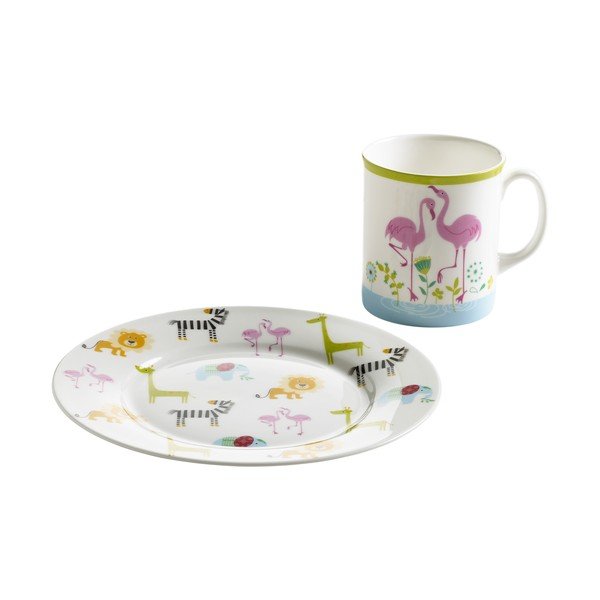 Dětský set talíře a hrnku Maxwell & Williams Flamingo