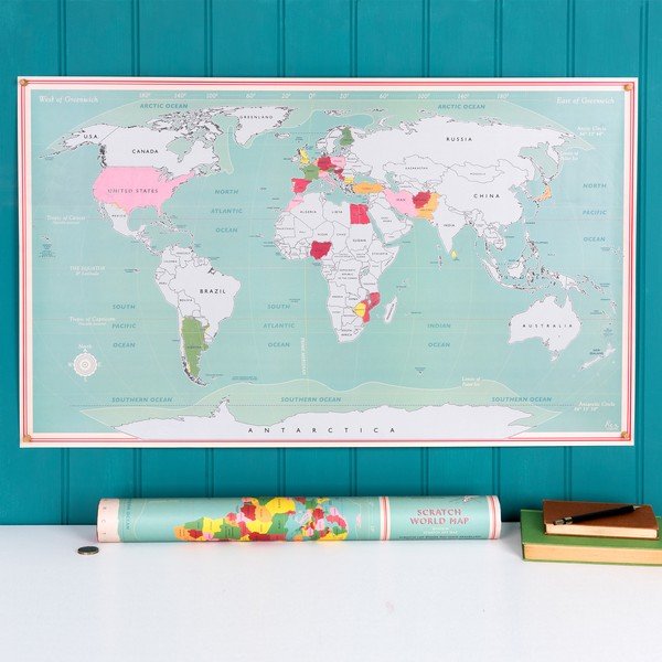 Mappa da grattare 87x52 cm World Map – Rex London-image-1