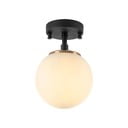 Plafoniera bianca e nera con paralume in vetro ø 15 cm Atmaca – Opviq lights
