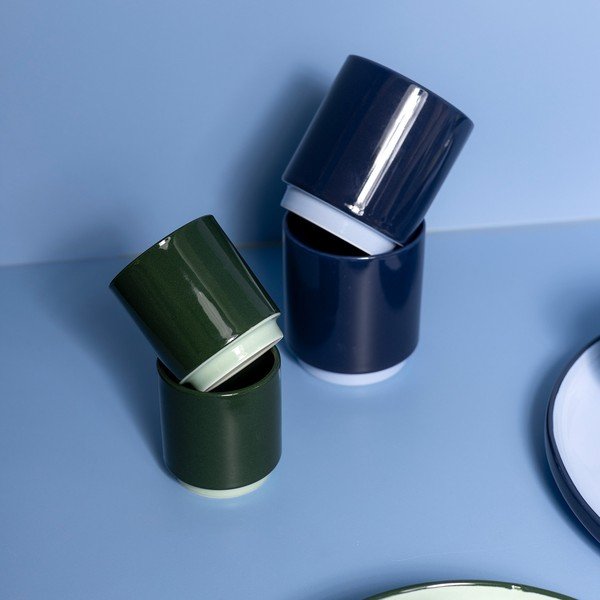 Tazzina per espresso blu scuro in gres 130 ml Duo – ONA-image-1