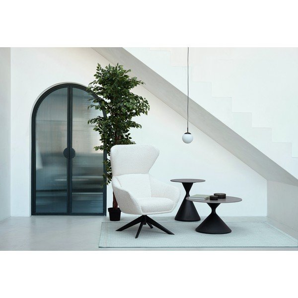 Tavolino rotondo con piano effetto marmo ø 50 cm Joona – Bizzotto-image-2